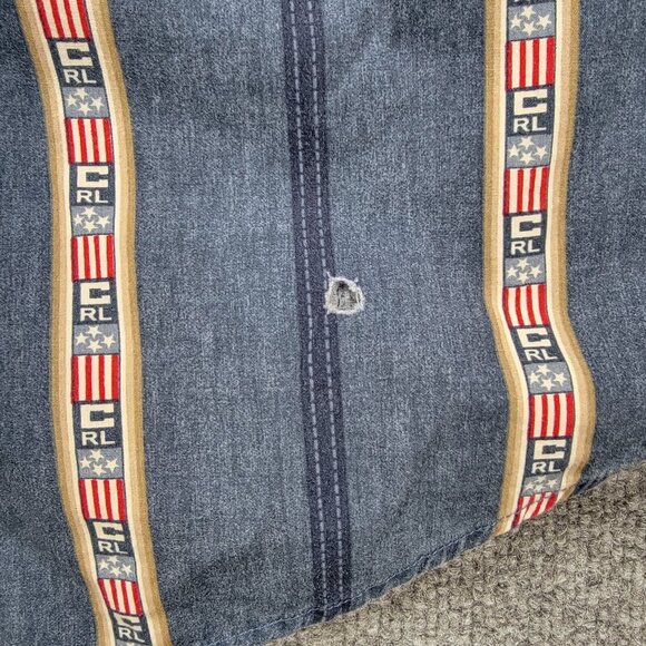 Chaps Ralph Lauren Shirt Mens Medium/Large Striped Vintage Button Up Long Sleeve - Picture 4 of 12